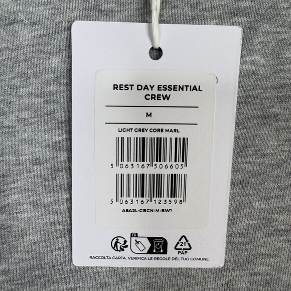 Gym Shark Sweater Mens Size Medium Gray Heathered Rest Day Essential Crew NWT - Picture 10 of 15